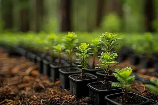 Rows of small green plants - resized