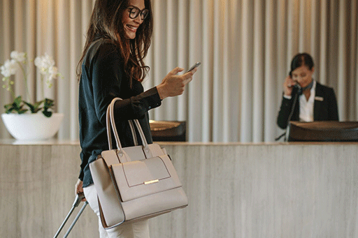 Woman at Hotel Reception