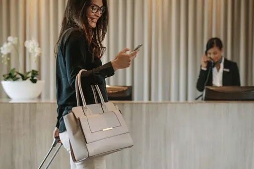 Woman at Hotel Reception